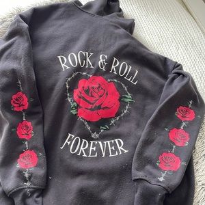Rock and roll hoodie streetwear